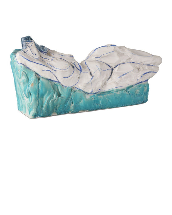 Currey and Company - 1200-0996 - Object - Reclining Nude - Blue/Off-White