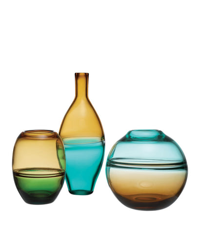 Tapio Vase Aqua Blue/Amber/Green