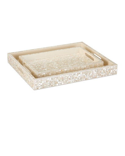 Gerri Dot Tray Set of 2 Natural