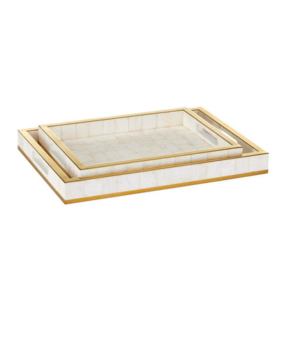 Casey Tray Set of 2 Natural/Brass