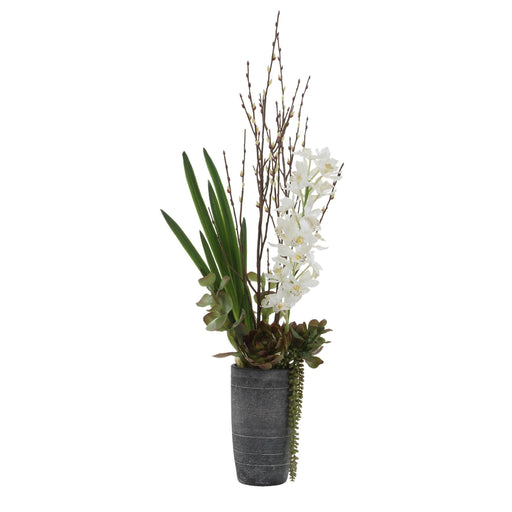 Eterna Orchid Vase Centerpiece White