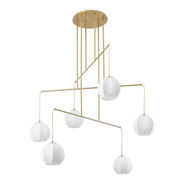 Thesis - 206927A - Six Light Chandelier - Bryony - Brushed Gold
