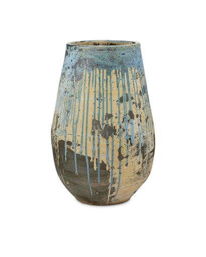 Capaci Planter Antique White/Blue Drip