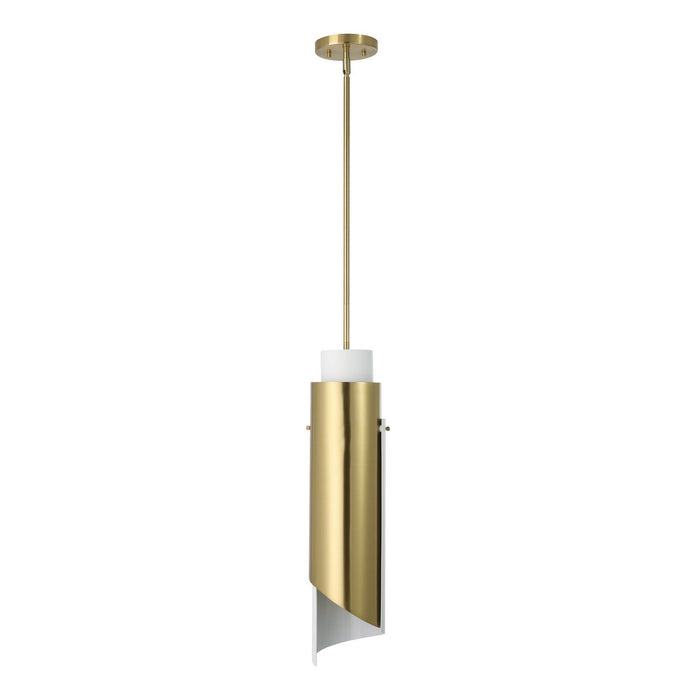 Thesis - 206929A - One Light Pendant - Enzio - Brushed Gold, Matte White