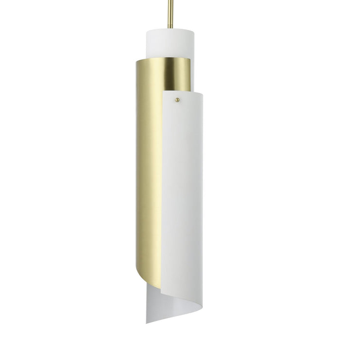 Thesis - 206929A - One Light Pendant - Enzio - Brushed Gold, Matte White