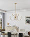 Thesis - 206933A - Eight Light Chandelier - Florian - Brushed Gold, Clear