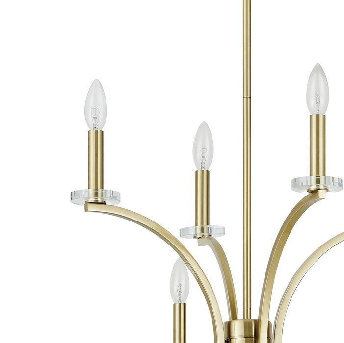 Thesis - 206933A - Eight Light Chandelier - Florian - Brushed Gold, Clear