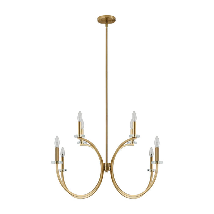 Thesis - 206933A - Eight Light Chandelier - Florian - Brushed Gold, Clear