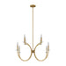 Thesis - 206933A - Eight Light Chandelier - Florian - Brushed Gold, Clear