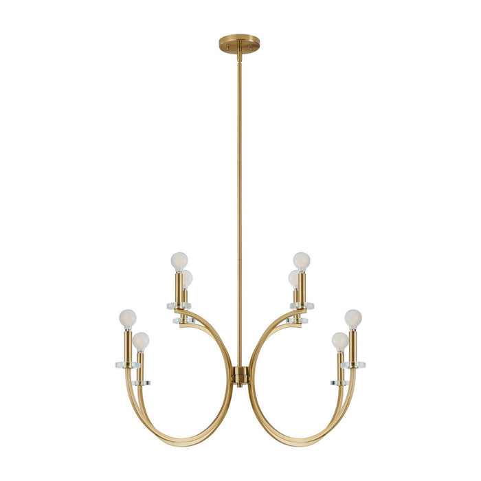 Thesis - 206933A - Eight Light Chandelier - Florian - Brushed Gold, Clear