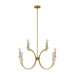Thesis - 206933A - Eight Light Chandelier - Florian - Brushed Gold, Clear