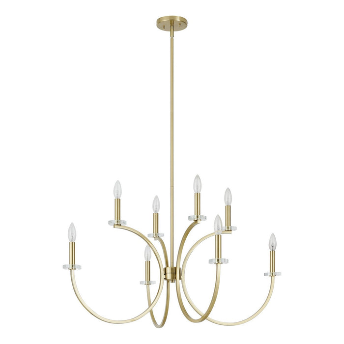 Thesis - 206933A - Eight Light Chandelier - Florian - Brushed Gold, Clear