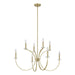 Thesis - 206933A - Eight Light Chandelier - Florian - Brushed Gold, Clear
