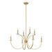 Thesis - 206933A - Eight Light Chandelier - Florian - Brushed Gold, Clear