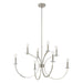 Thesis - 206934A - Eight Light Chandelier - Florian - Polished Nickel, Clear
