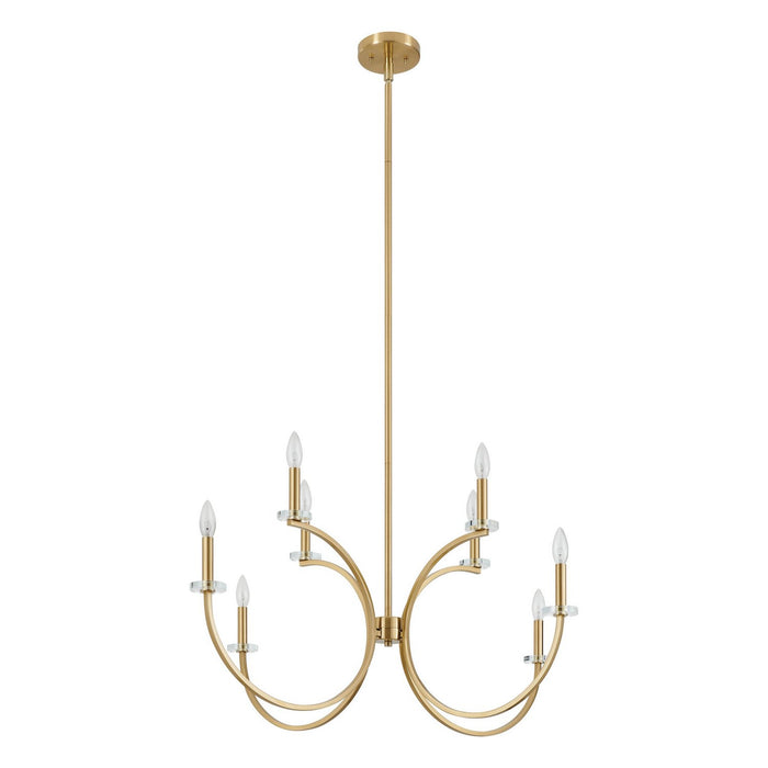 Thesis - 206935A - Eight Light Chandelier - Florian - Brushed Gold, Clear