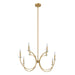 Thesis - 206935A - Eight Light Chandelier - Florian - Brushed Gold, Clear