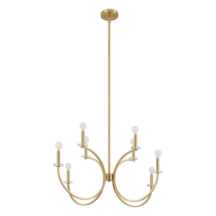 Thesis - 206935A - Eight Light Chandelier - Florian - Brushed Gold, Clear