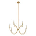 Thesis - 206935A - Eight Light Chandelier - Florian - Brushed Gold, Clear