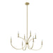 Thesis - 206935A - Eight Light Chandelier - Florian - Brushed Gold, Clear