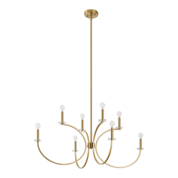 Thesis - 206935A - Eight Light Chandelier - Florian - Brushed Gold, Clear