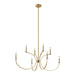 Thesis - 206935A - Eight Light Chandelier - Florian - Brushed Gold, Clear