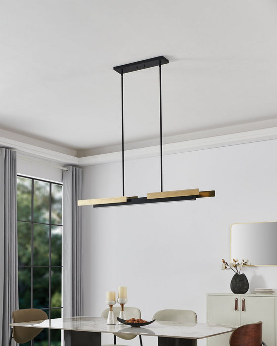 Thesis - 206938A - LED Linear Pendant - Grazia - Matte Black/Brushed Gold