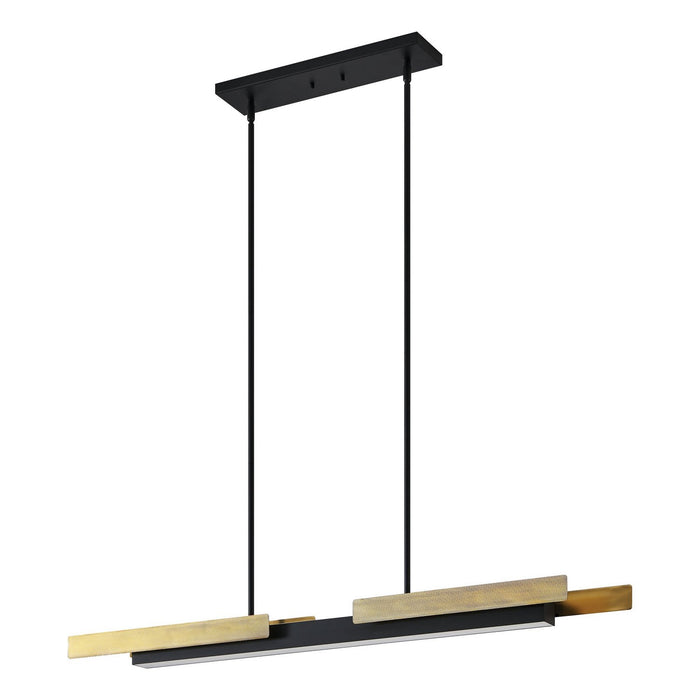 Thesis - 206938A - LED Linear Pendant - Grazia - Matte Black/Brushed Gold
