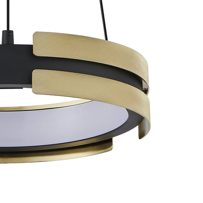 Thesis - 206939A - LED Pendant - Grazia - Matte Black/Brushed Gold
