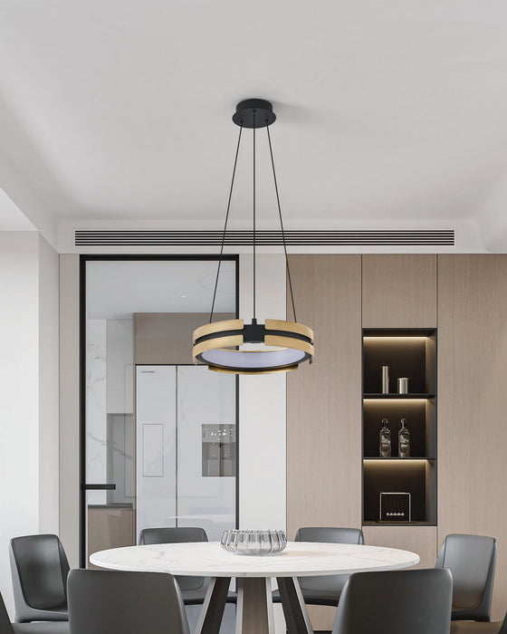 Thesis - 206939A - LED Pendant - Grazia - Matte Black/Brushed Gold
