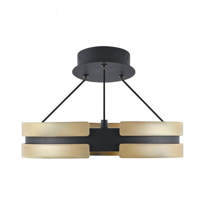 Thesis - 206939A - LED Pendant - Grazia - Matte Black/Brushed Gold