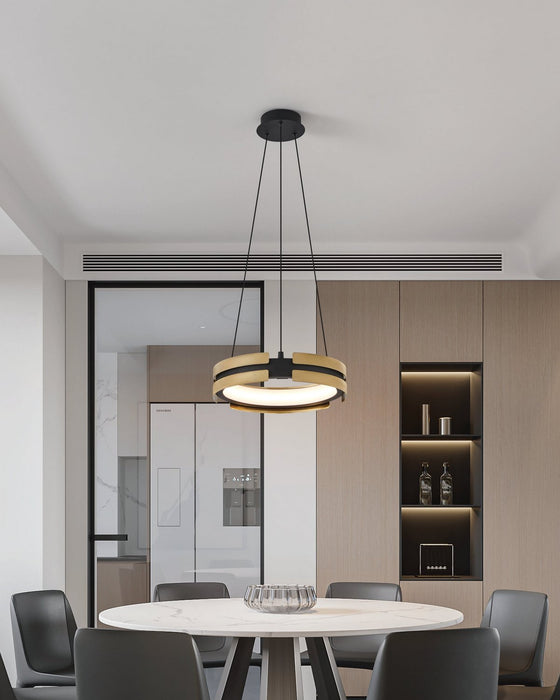 Thesis - 206939A - LED Pendant - Grazia - Matte Black/Brushed Gold