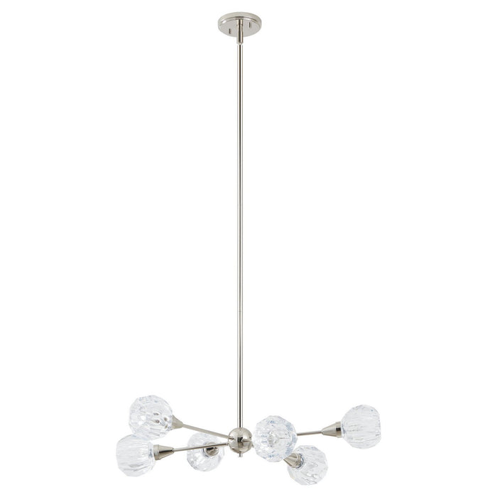 Thesis - 206942A - Six Light Pendant - Helena - Polished Nickel