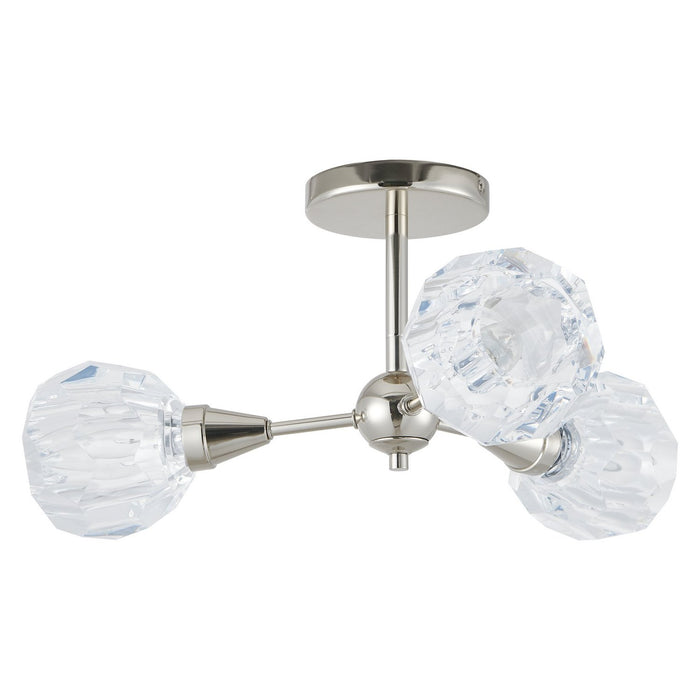 Thesis - 206946A - Three Light Semi-Flush Mount - Helena - Polished Nickel
