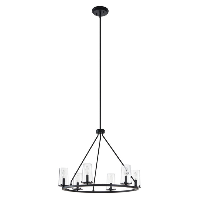 Thesis - 206953A - Six Light Chandelier - Jared - Matte Black