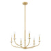 Thesis - 206958A - Six Light Chandelier - Leah - Brushed Gold, White