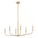 Thesis - 206959A - Six Light Chandelier - Leah - Brushed Gold, White