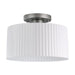 Thesis - 206961A - One Light Semi-Flush Mount - Leilani - Brushed Nickel, Matte White