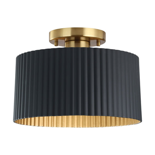 Leilani One Light Semi-Flush Mount Brushed Gold, Matte Black