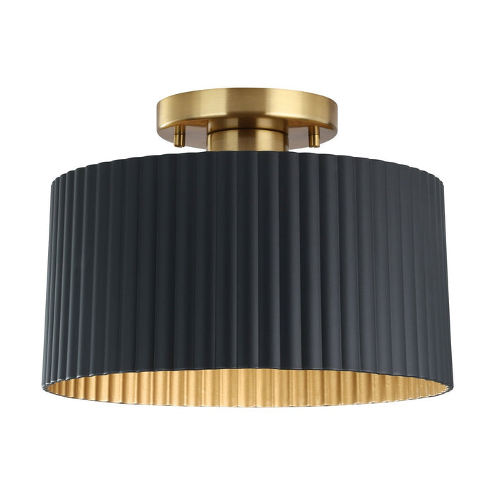 Thesis - 206962A - One Light Semi-Flush Mount - Leilani - Brushed Gold, Matte Black