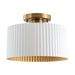 Thesis - 206963A - One Light Semi-Flush Mount - Leilani - Brushed Gold, Matte White