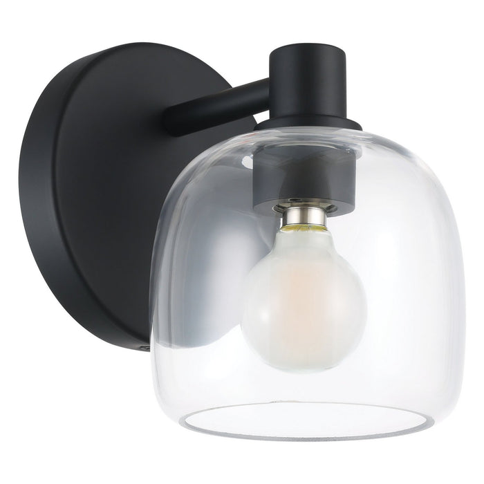 Thesis - 206996A - One Light Wall Sconce - Valentina - Matte Black, Clear