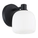 Thesis - 206997A - One Light Wall Sconce - Valentina - Matte Black, Etched Opal