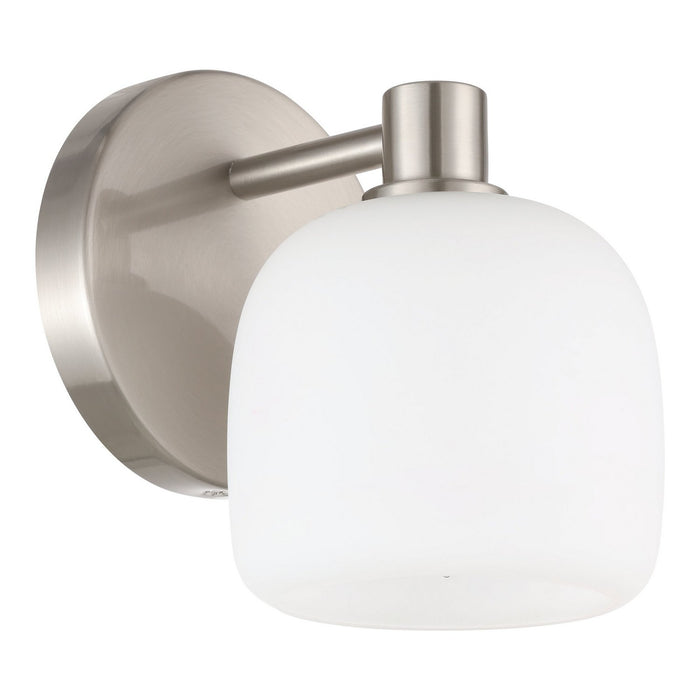 Thesis - 207002A - One Light Wall Sconce - Valentina - Brushed Nickel, Etched Opal