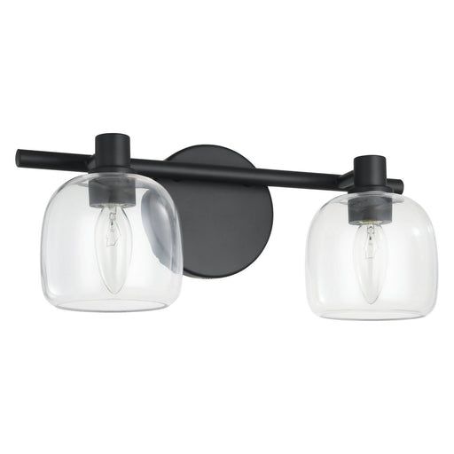 Thesis - 207003A - Two Light Vanity - Valentina - Matte Black, Clear