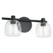 Thesis - 207003A - Two Light Vanity - Valentina - Matte Black, Clear