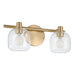 Thesis - 207005A - Two Light Vanity - Valentina - Champagne Gold, Clear
