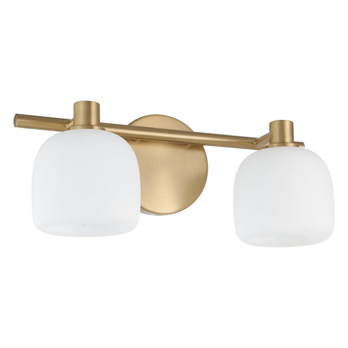 Thesis - 207006A - Two Light Vanity - Valentina - Champagne Gold, Etched Opal