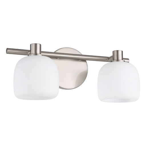 Thesis - 207008A - Two Light Vanity - Valentina - Brushed Nickel, Etched Opal