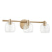 Thesis - 207012A - Three Light Vanity - Valentina - Champagne Gold, Clear